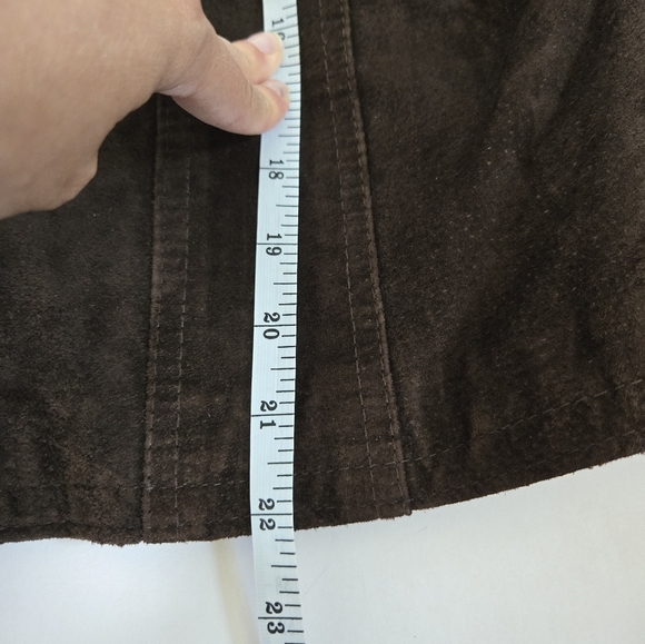 VTG Cuir Zebra brown leather suede trucker jacket size women L men M - Picture 8 of 12